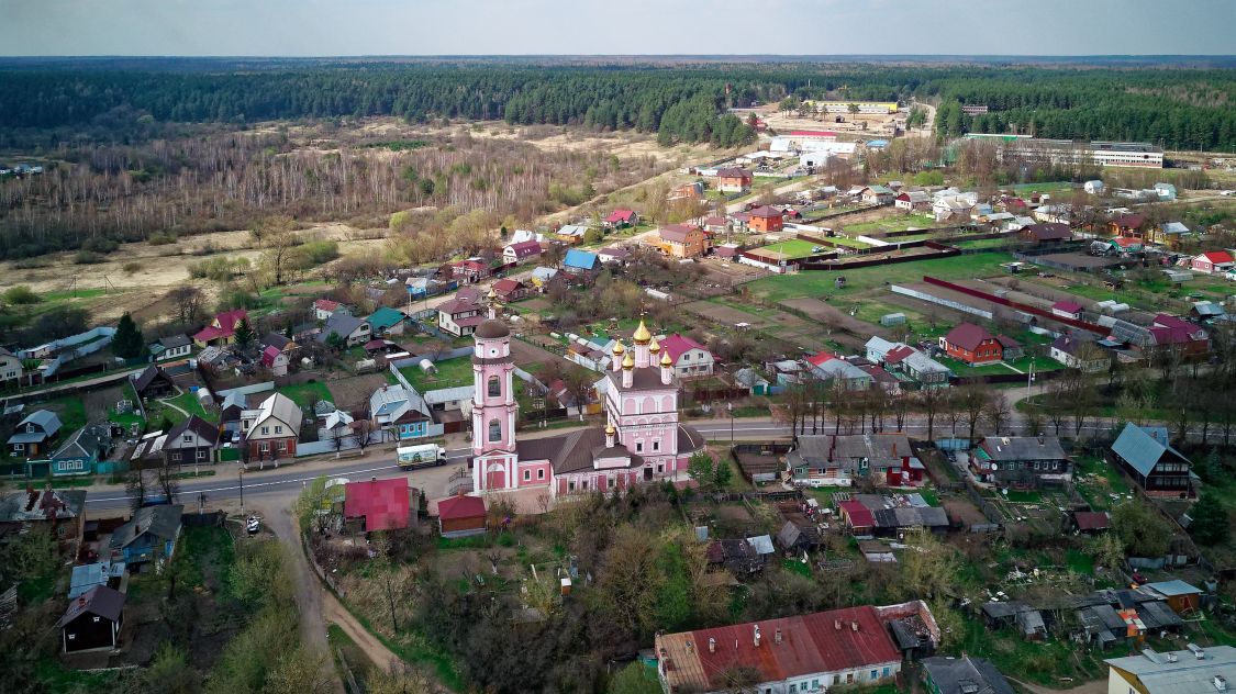 Церковь Бориса и Глеба, Боровск (Боровский район, Калужская область). общий вид в ландшафте, Вид с высоты птичьего полета