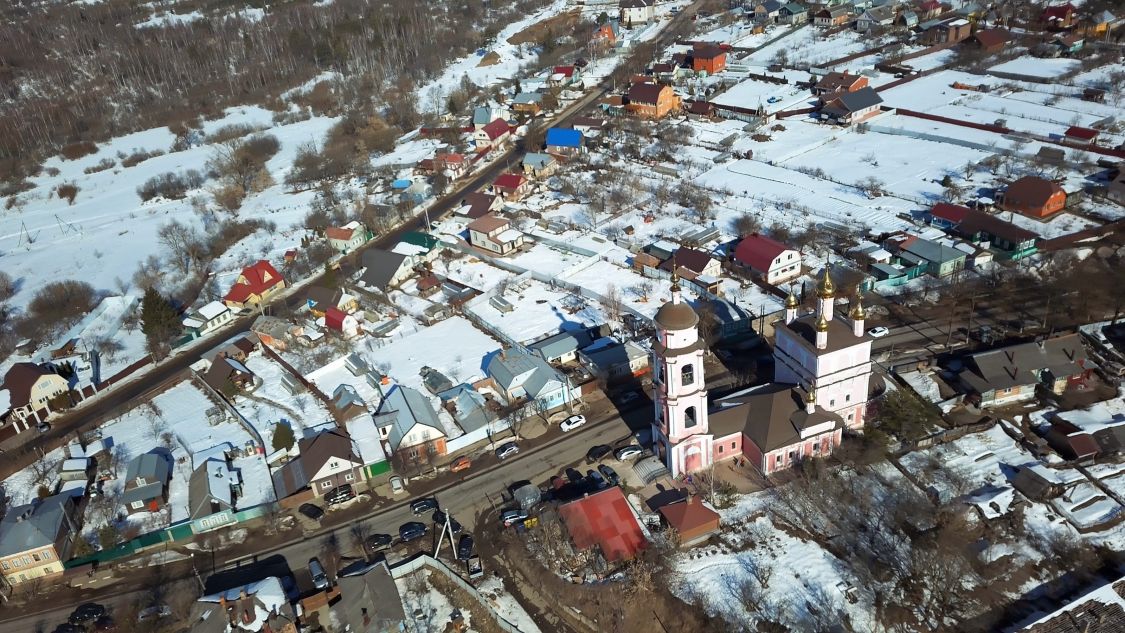 Церковь Бориса и Глеба, Боровск (Боровский район, Калужская область). общий вид в ландшафте, Верхняя панорама с юга