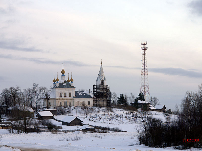 Церковь Троицы Живоначальной, Семёновское (Первомайский район, Ярославская область). общий вид в ландшафте