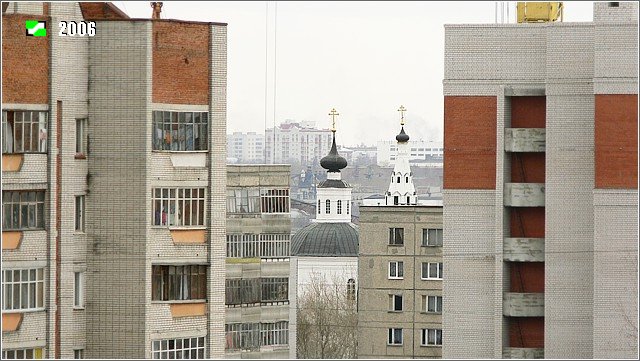 Церковь Михаила Архангела в Красном селе, Владимир (Владимир, город, Владимирская область). дополнительная информация, Вид на церковь из жилой застройки квартала 