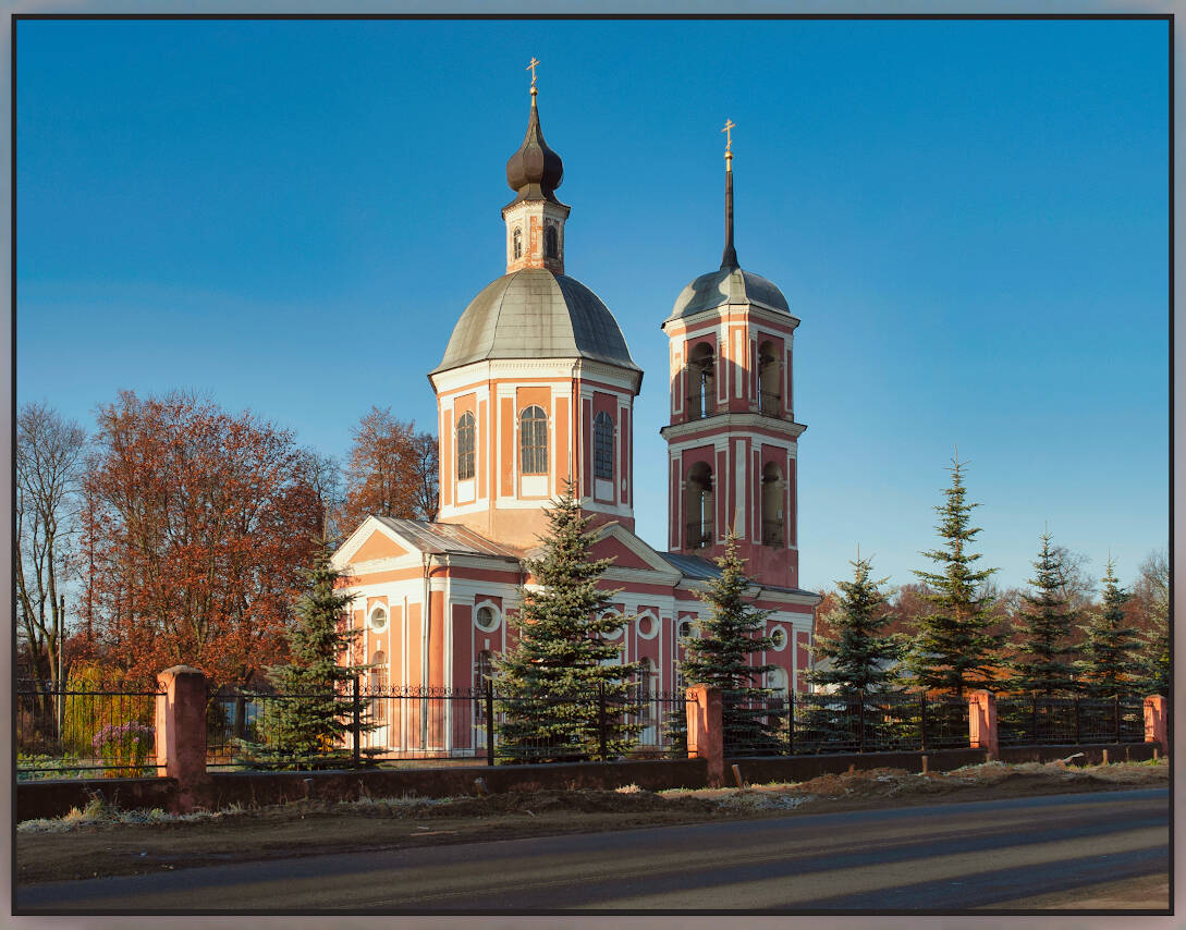 Церковь Бориса и Глеба в Белкине, Обнинск (Обнинск, город, Калужская область). общий вид в ландшафте