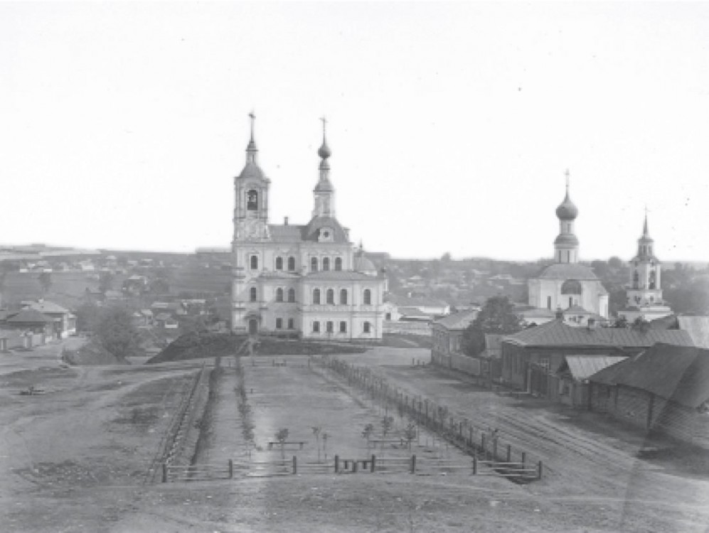 Церковь Никиты мученика, Владимир (Владимир, город, Владимирская область). архивная фотография, Вид с юга, панорама с окрестностями. Кукушкин В. Г. 1876-1881 г.г.