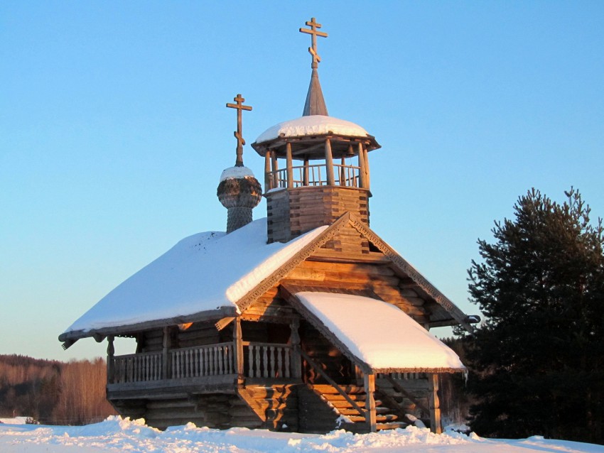 Часовня Иоанна Богослова, Зехнова (Плесецкий район, Архангельская область). фасады, вид с северо-запада