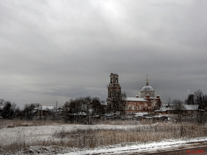 Церковь Преображения Господня, Квашенки (Талдомский городской округ и г. Дубна, Московская область). общий вид в ландшафте