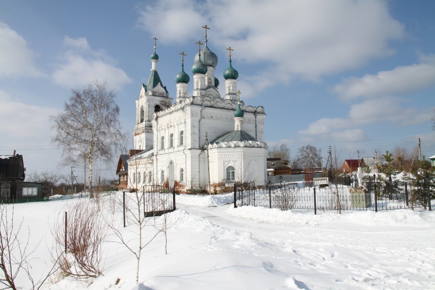 Жестылёво. Церковь Покрова Пресвятой Богородицы. общий вид в ландшафте