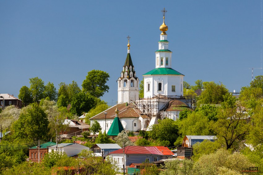 Церковь Николая Чудотворца (Николо-Галейская), Владимир (Владимир, город, Владимирская область). общий вид в ландшафте, Вид с моста через Клязьму