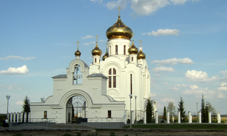 Старый Оскол. Церковь Рождества Христова. общий вид в ландшафте