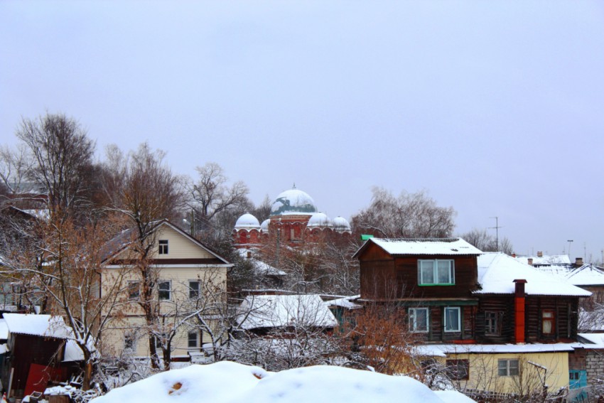 Калуга. Казанский монастырь (старый). Собор Казанской иконы Божией Матери. дополнительная информация, Вид с запада