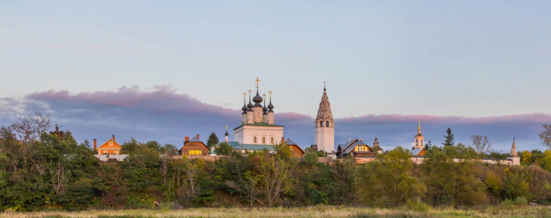 Суздаль. Александровский мужской монастырь. общий вид в ландшафте, Панорама с запада