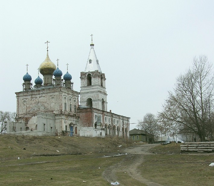 Церковь Михаила Архангела, Большое Козино (Балахнинский район, Нижегородская область). общий вид в ландшафте