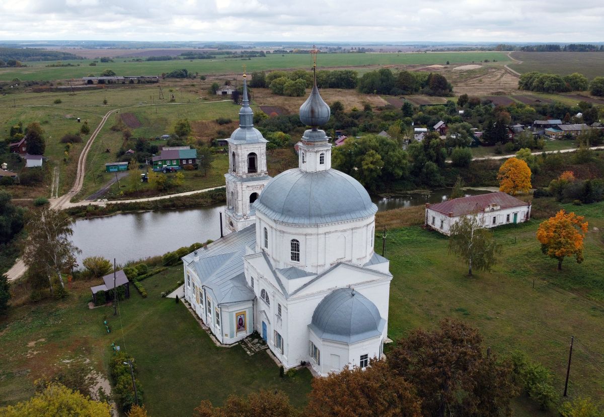 Церковь Покрова Пресвятой Богородицы, Лыково (Юрьев-Польский район, Владимирская область). общий вид в ландшафте