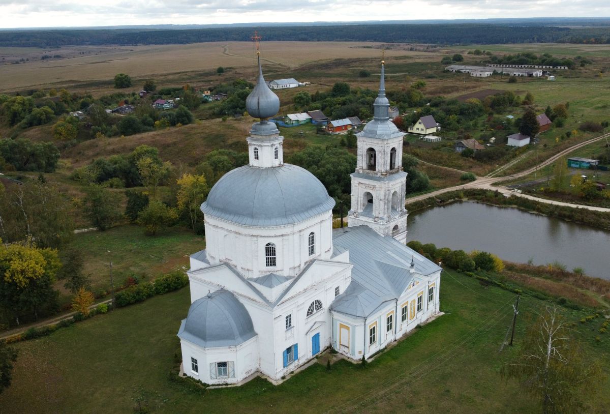 Церковь Покрова Пресвятой Богородицы, Лыково (Юрьев-Польский район, Владимирская область). общий вид в ландшафте