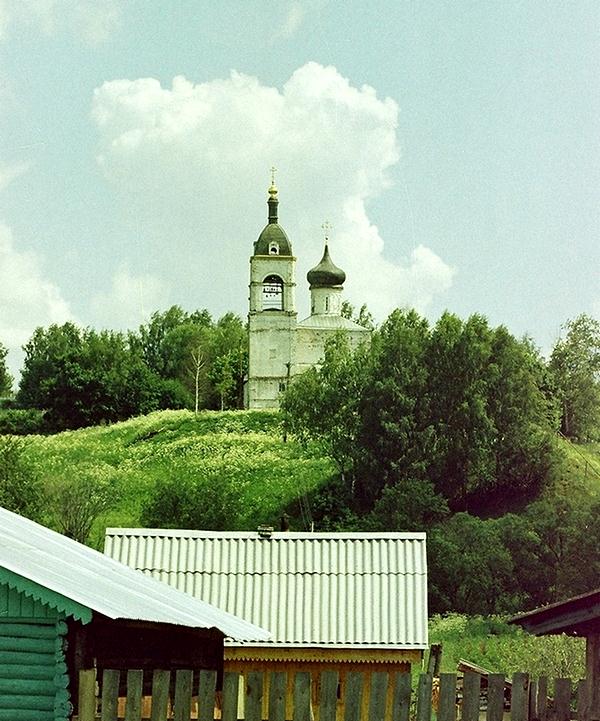 Благовещенский женский монастырь. Церковь Благовещения Пресвятой Богородицы, Сновицы (Суздальский район, Владимирская область). фасады, общий вид из села Сновицы .