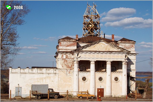 Монастырь Иоанна Милостивого. Церковь Иоанна Милостивого, Мстёра (Вязниковский район, Владимирская область). документальные фотографии, Работы по восстановлению церкви начаты с возведения главы на основном объёме
