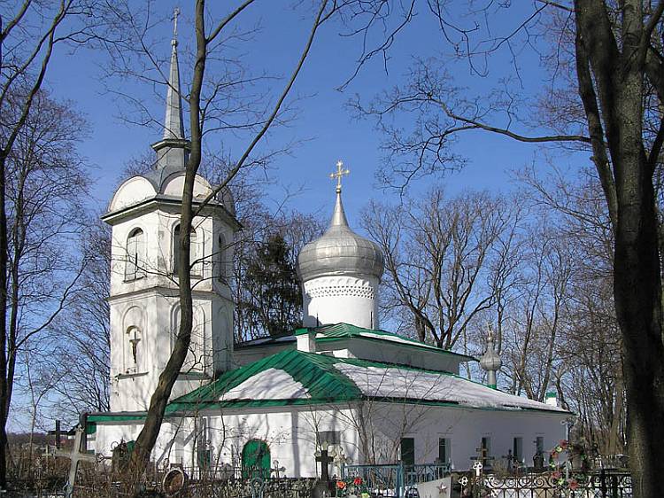 Церковь Димитрия Солунского в Поле, Псков (Псков, город, Псковская область). общий вид в ландшафте
