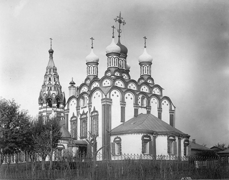 Хамовники. Церковь Николая Чудотворца в Хамовниках. архивная фотография, фото И.Ф.Барщевского. с сайта https://pastvu.com/p/79633