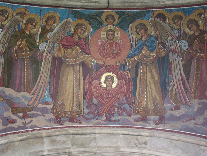 Собор Воскресения Христова, Центральный район (Санкт-Петербург, г. Санкт-Петербург). архитектурные детали, Плафон западного крыльца северного входа