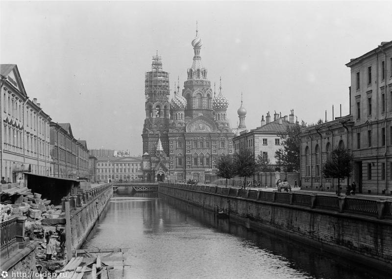 Собор Воскресения Христова, Центральный район (Санкт-Петербург, г. Санкт-Петербург). архивная фотография,  Фото с сайта pastvu.ru Фото 1907 г 