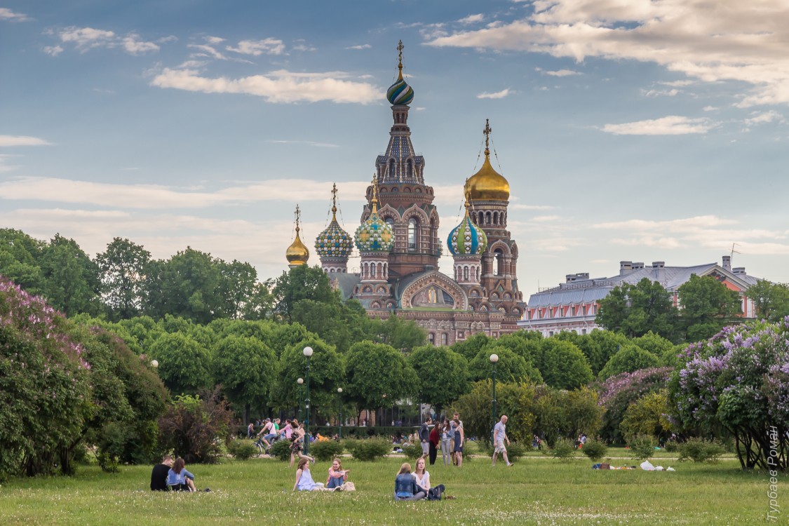 Собор Воскресения Христова, Центральный район (Санкт-Петербург, г. Санкт-Петербург). фасады, Вид с севера, с Марсова поля.