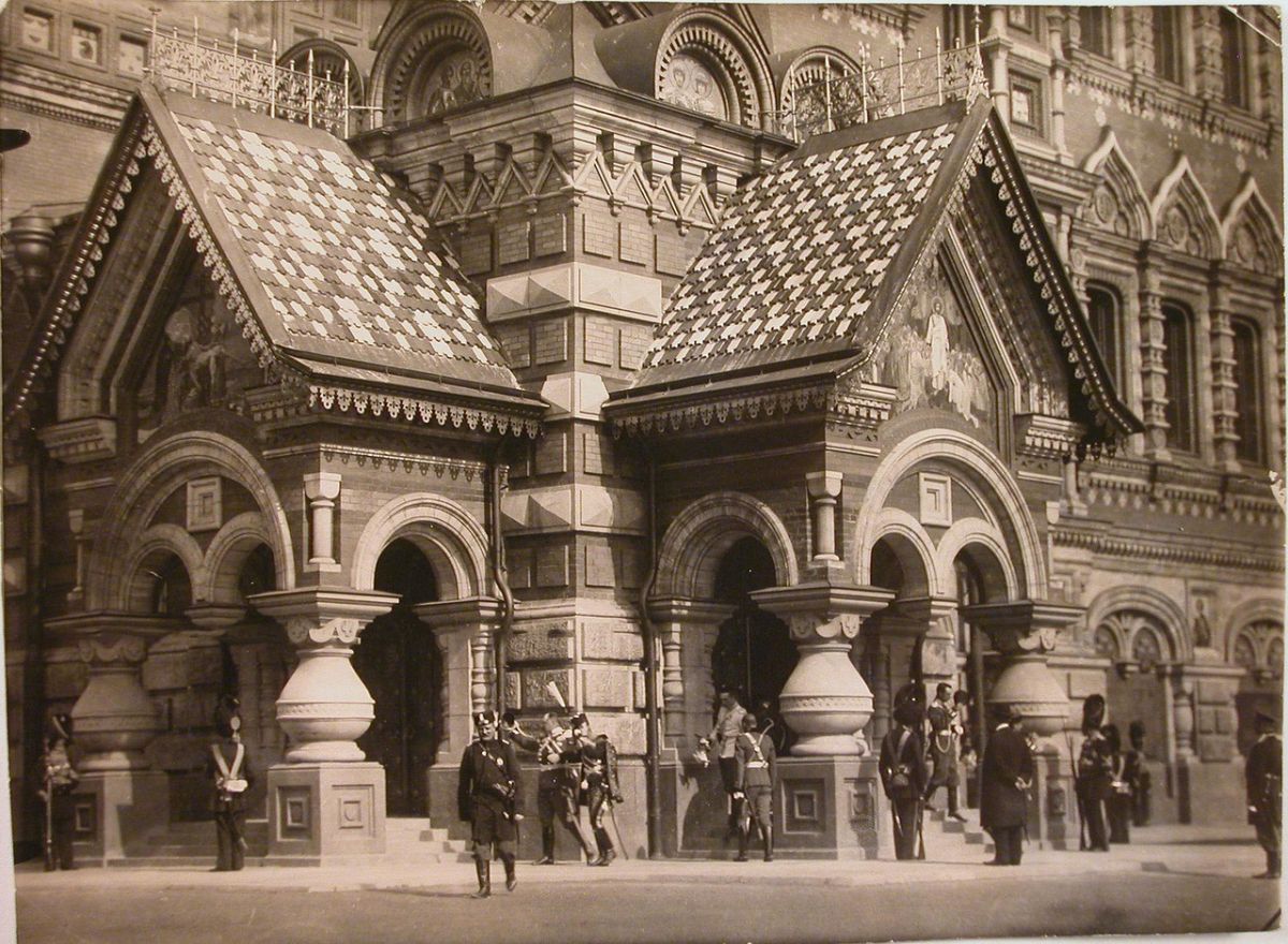Собор Воскресения Христова, Центральный район (Санкт-Петербург, г. Санкт-Петербург). архивная фотография, Фотография выполнена во время освящения храма 19 августа (1 сентября) 1907 года