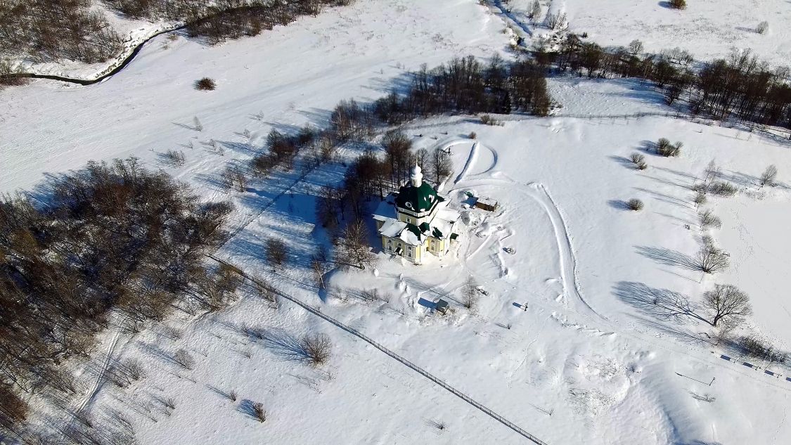 Церковь Михаила Архангела, Тараканово (Солнечногорский городской округ, Московская область). общий вид в ландшафте, Панорама сверху