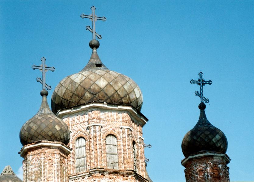 Церковь Троицы Живоначальной в Песьянке, Гатиха (Камешковский район, Владимирская область). архитектурные детали, вид на купола