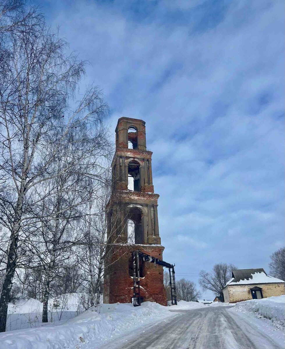 Городище. Колокольня церкви Воскресения Христова. фасады