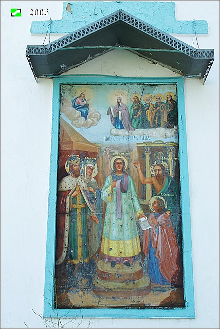Церковь Михаила Архангела, Приклон (Меленковский район, Владимирская область). архитектурные детали, Западный фасад, левая фреска