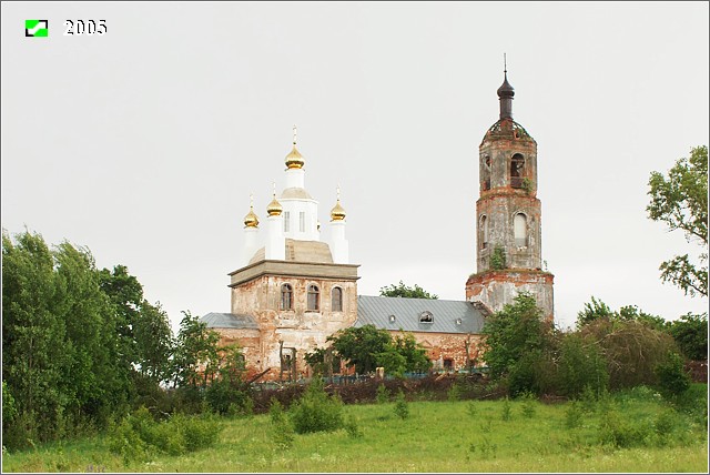 Церковь Казанской иконы Божией Матери, Борисоглеб (Судогодский район, Владимирская область). общий вид в ландшафте, Северный фасад