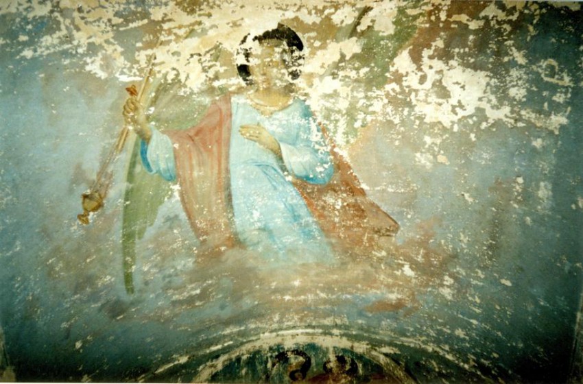 Церковь Казанской иконы Божией Матери, Борисоглеб (Судогодский район, Владимирская область). интерьер и убранство, роспись свода колокольни