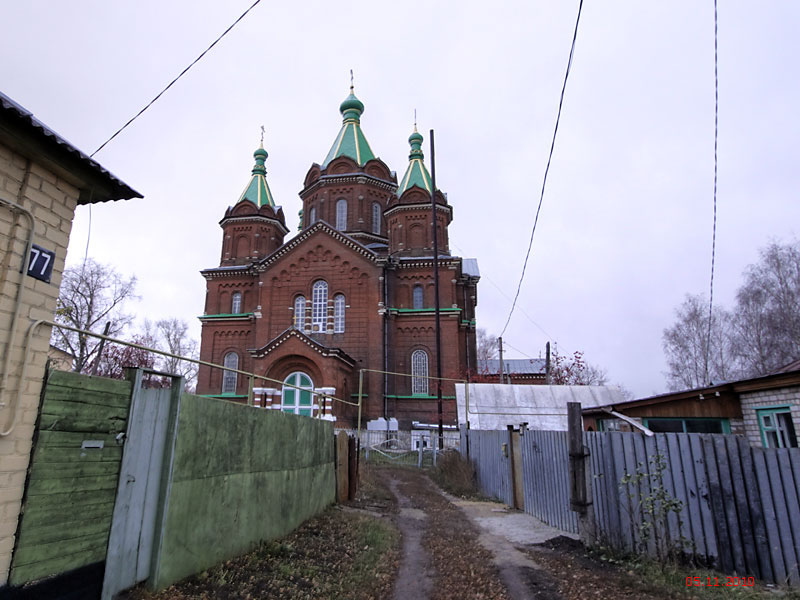 Задонск. Собор Троицы Живоначальной быв. Тихоновского Троицкого (Скорбященского) монастыря. общий вид в ландшафте