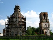 Церковь Вознесения Господня, северный фасад в процессе реставрации<br>, Лемешки, Суздальский район, Владимирская область