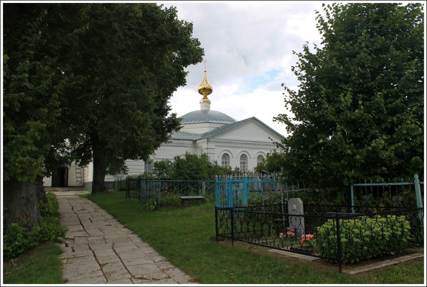 Никольский женский монастырь. Церковь Покрова Пресвятой Богородицы, Санино (Суздальский район, Владимирская область). общий вид в ландшафте