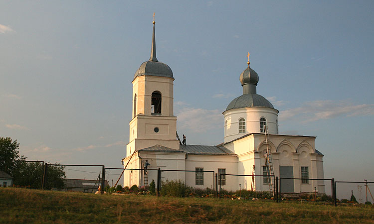 Церковь Параскевы Пятницы, Болховское (Задонский район, Липецкая область). общий вид в ландшафте