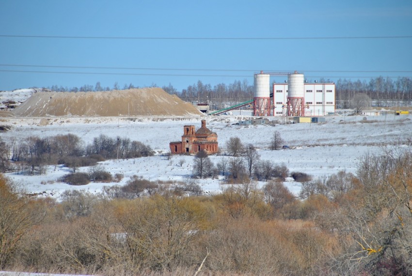Церковь Бориса и Глеба, Поречье (Дубенский район, Тульская область). общий вид в ландшафте