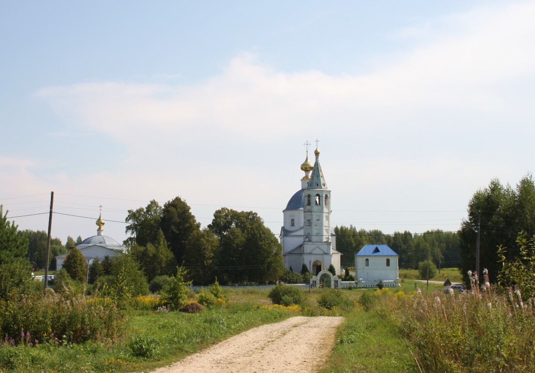 Владимирская область, Суздальский район, Санино. Никольский женский монастырь, фотография. общий вид в ландшафте, Панорама с запада