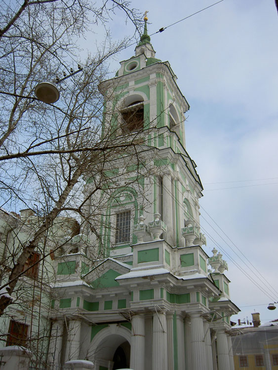 Церковь Усекновения главы Иоанна Предтечи под Бором, Замоскворечье (Центральный административный округ (ЦАО), г. Москва). архитектурные детали, Отдельно стоящая колокольня церкви (1781 г.)		      