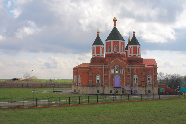 Церковь Иверской иконы Божией Матери, Борщевое (Венёвский район, Тульская область). общий вид в ландшафте