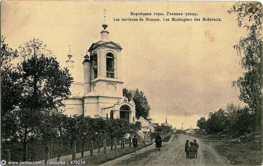 Раменки. Церковь Троицы Живоначальной на Воробьёвых горах. архивная фотография, фото с сайта pastvu.com