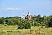 Церковь Воскресения Словущего, Храм Воскресения Словущего в панораме местности<br>, Долгое, Киреевский район, Тульская область