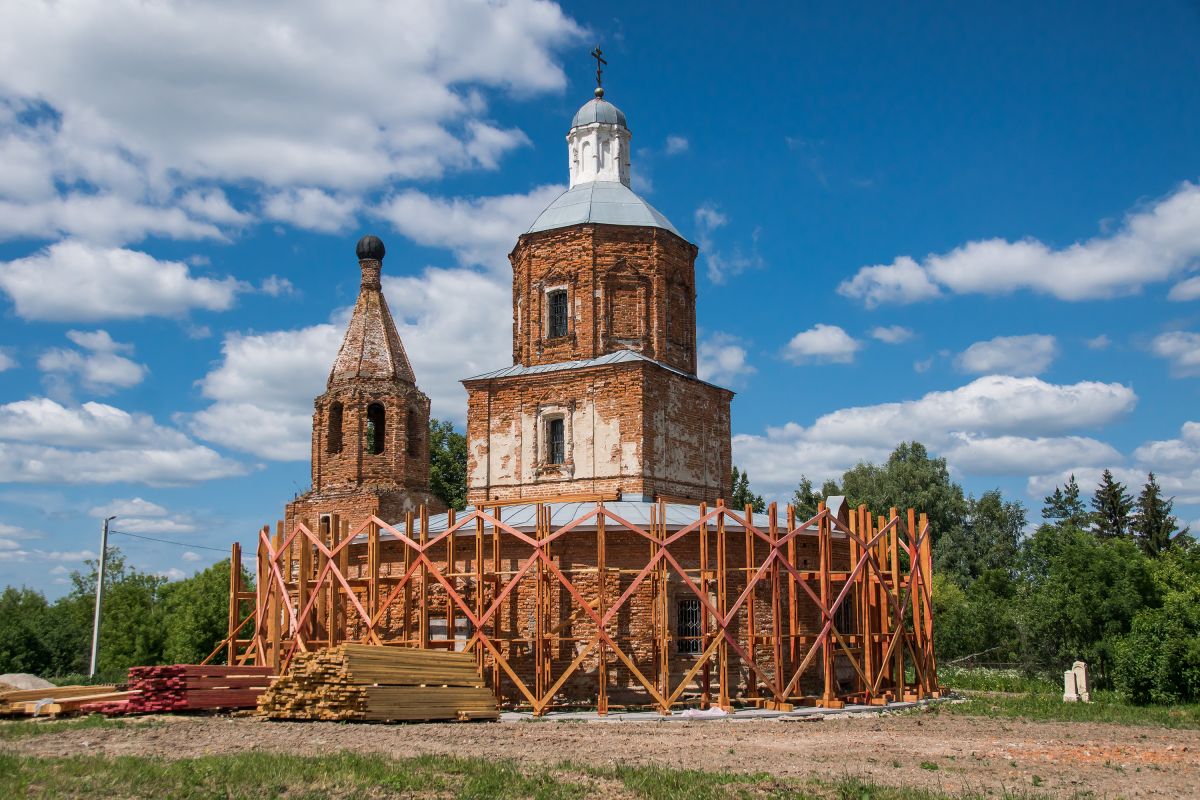 Церковь Рождества Пресвятой Богородицы, Обидимо (Тула, город, Тульская область). документальные фотографии, Подготовка к реставрации
