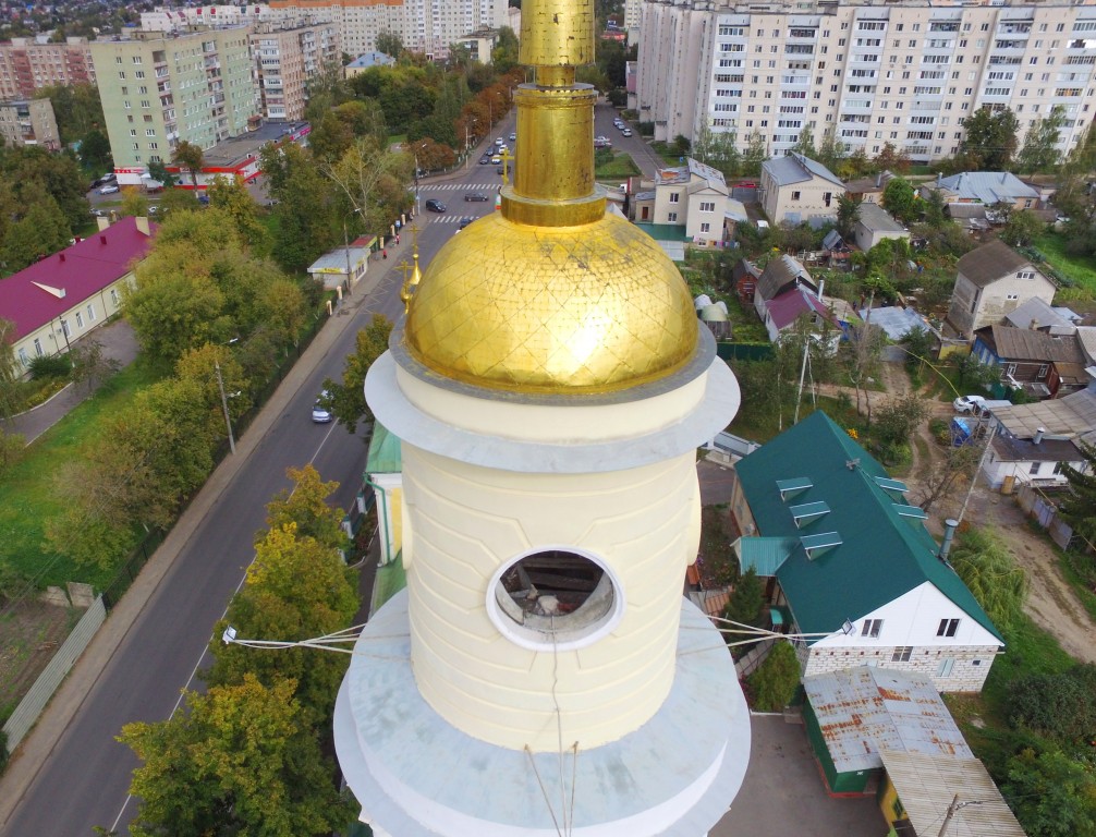 Кафедральный собор Ахтырской иконы Божией Матери, Орёл (Орёл, город, Орловская область). архитектурные детали, Купол колокольни собора, фото с квадрокоптера