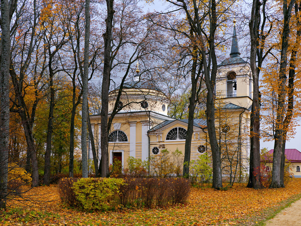 Церковь Преображения Господня, Спасское-Лутовиново (Мценский район и г. Мценск, Орловская область). фасады, Вид церкви с запада