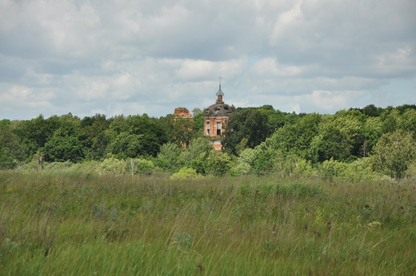 Руднево. Церковь Николая Чудотворца. общий вид в ландшафте
