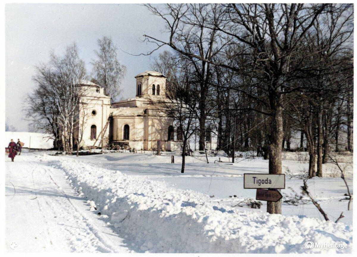 Церковь Покрова Пресвятой Богородицы, Мелехово (Киришский район, Ленинградская область). архивная фотография, Немецкое фото 1941-1943 гг.