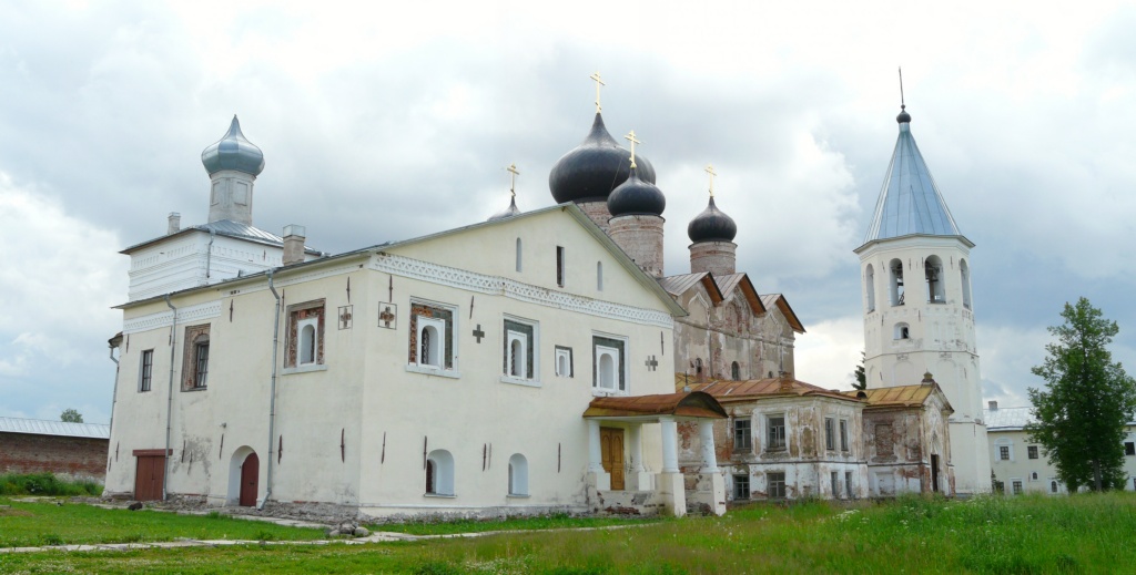 Троицкий Зеленецкий мужской монастырь, Зеленец (Волховский район, Ленинградская область). общий вид в ландшафте