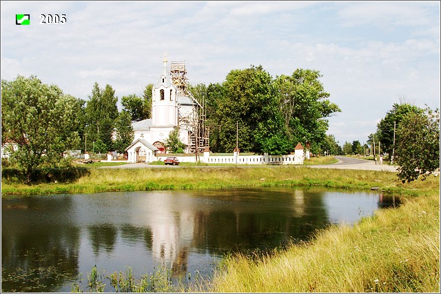 Церковь Всех Святых, Эдемское (Камешковский район, Владимирская область). общий вид в ландшафте, Общий вид с запада