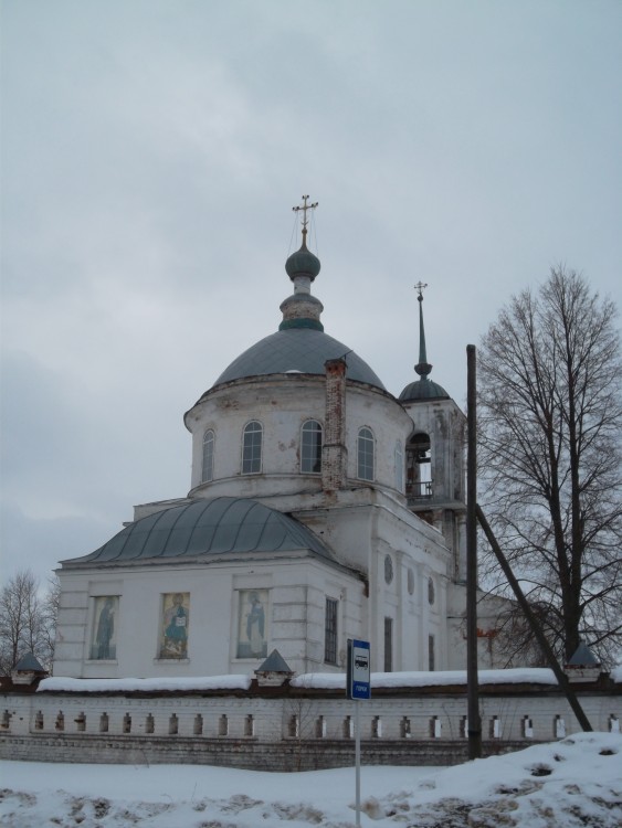 Церковь Троицы Живоначальной, Горки (Камешковский район, Владимирская область). фасады, Общий вид с северо-востока