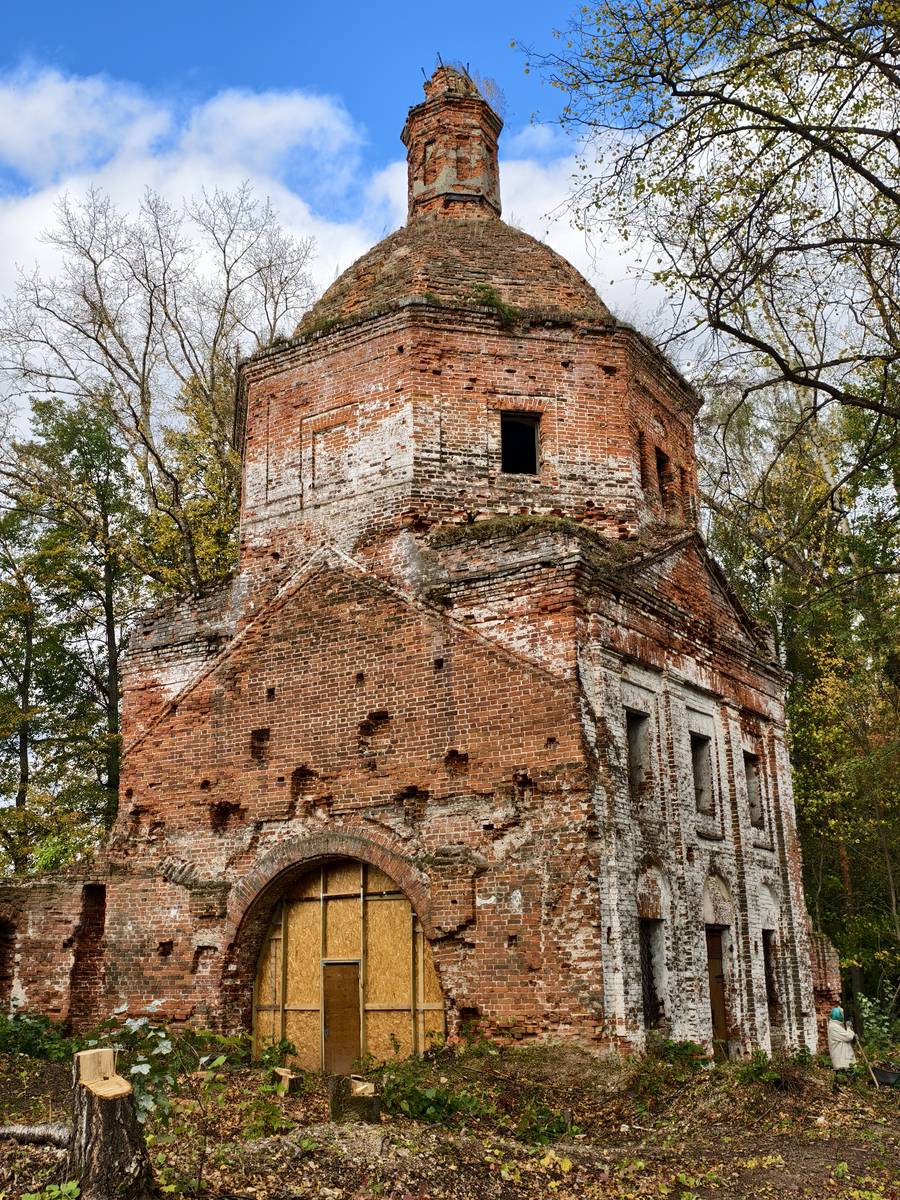 Церковь Воскресения Христова, Нестерково (Камешковский район, Владимирская область). фасады, Консервационные работы с запада