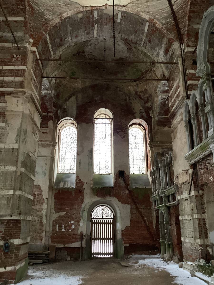 Западная стена основного объема, интерьер и убранство. Рдейский монастырь. Собор Успения Пресвятой Богородицы, Рдейская пустынь (Холмский район, Новгородская область)